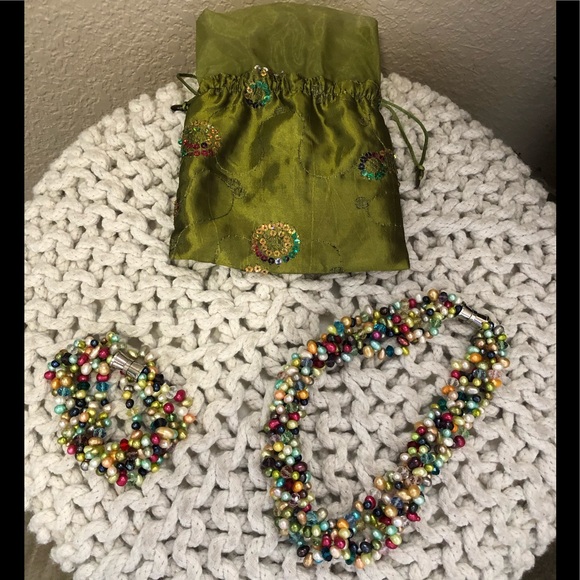 Jewelry - Multi-Colored Beaded Necklace & Bracelet